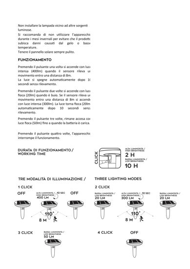 Applique esterno con pannello solare 3,3w 6000k ip44