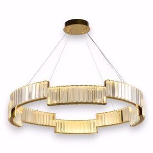 Lampadario led sospensione design oro di cristallo per salotto fp