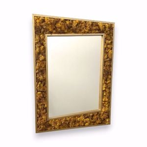 Specchio da parete design con lichene stabilizzato 70x95 oro moderno