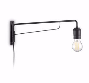 Ideal lux triumph ap1 applique da parete nera industrial orientabile