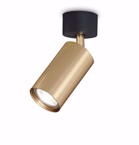 Ideal lux dynamite pl1 faretto gu10 led 3000k ottone orientabile