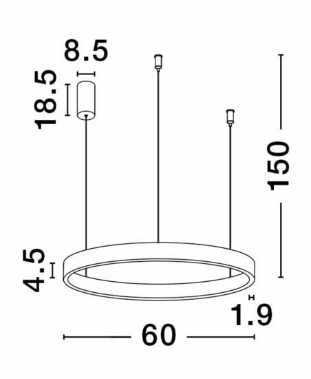 Lampadario a sospensione marrone caffe led 60w 3000k