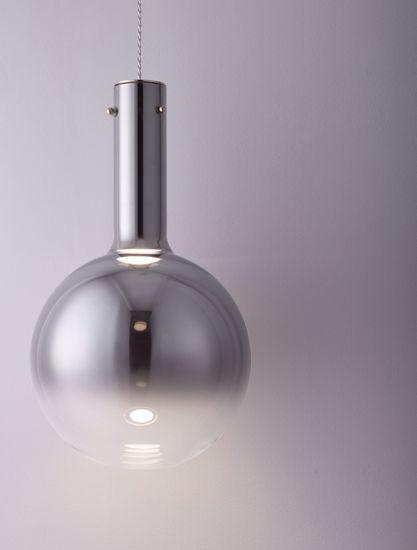 Lampada sospensione sfera di vetro fume led 3000k dimmerabile