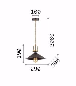 Eris-3 sp1 ideal lux lampadario da cucina nero rustico
