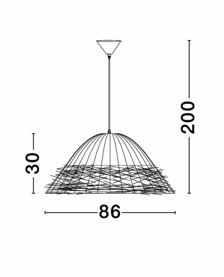 Lampadario a sospensione rustico alga marina intrecciata