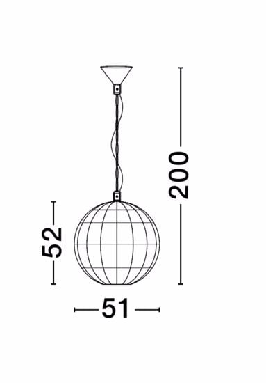 Lampada rustico sfera a sospensione per soggiorno