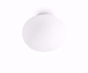 Ideal lux cotton pl1 d40 plafoniera sfera vetro 40cm bianca