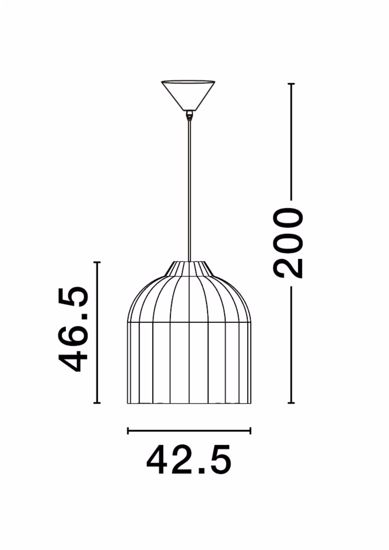 Lampada rustica campana di giacinto legno essiccato