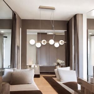 Ondaluce monile lampadario oro per soggiorno 6 luci moderno