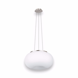 Lampada a sospensione sfera vetro bianco moderna