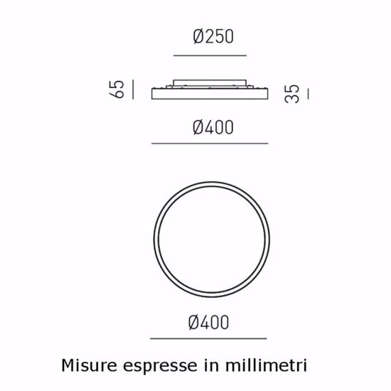 Gea luce aela p-p oro plafoniera led 36w 3000k 4000k