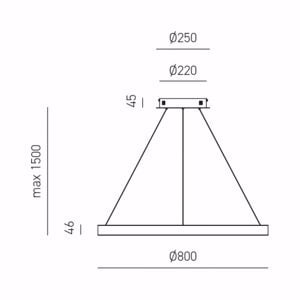 Lampadario criseide s-g nero gea luce led 80w 3000k per soggiorno