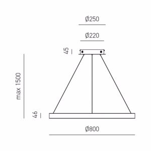 Gea luce criseide s-g oro lampadario led 80w 3000k per soggiorno