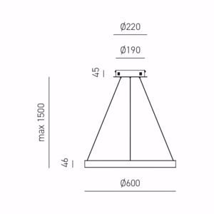 Lampadario criseide s p oro gea luce moderno led 60w 3000k