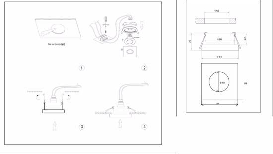 Faretto per bagno doccia nero quadrato cartongesso