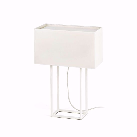 Lampada da tavolo moderna bianca rettangolare