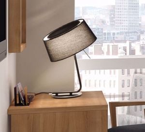 Abat-jour lampada moderna da comodino nera per camera da letto