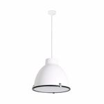 Lampada a sospensione per cucina industriale metallo bianco cupola