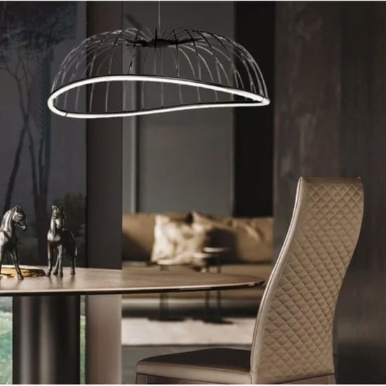 Lampadario moderno per soggiorno nero led 40w 3000k