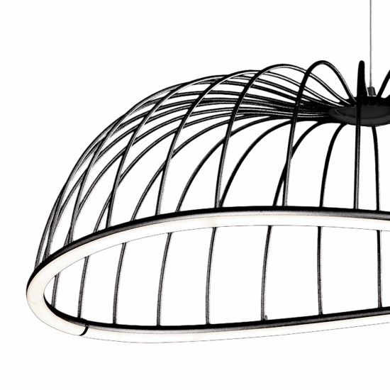 Lampadario moderno per soggiorno nero led 40w 3000k