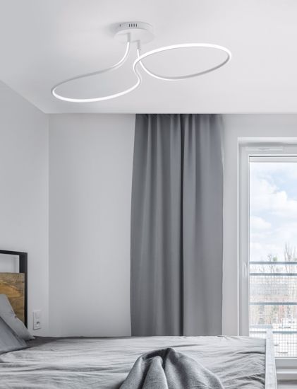 Plafoniera design per camera da letto moderna bianca led 3000k