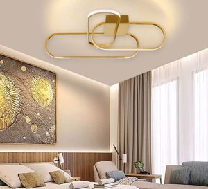 Plafoniera oro design per soggiorno moderno led 3000k