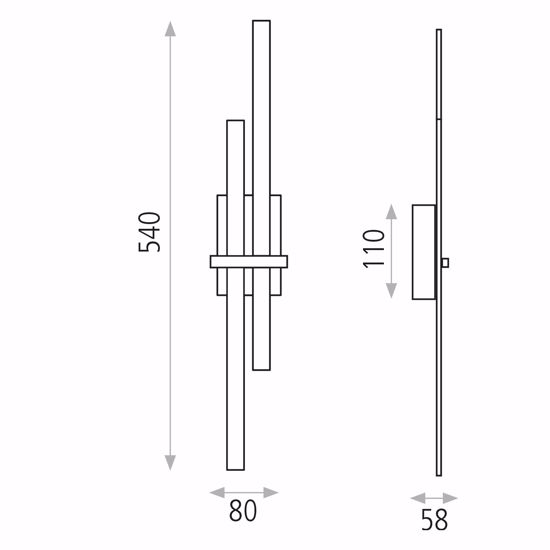 Applique led 12w 3000k nero design moderna per interni