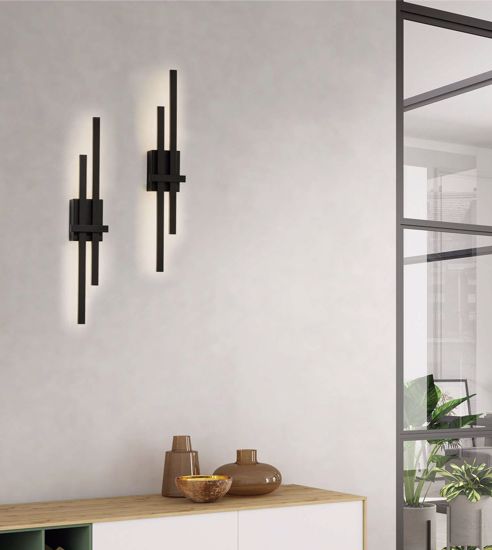 Applique led 12w 3000k nero design moderna per interni