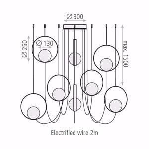 Lampadario moderno oro per soggiorno a cascata led 40w 3000k