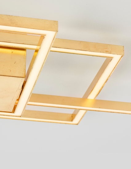 Plafoniera da soffitto led 55w 3000k oro moderna design