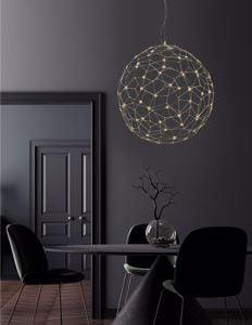 Lampadario a sospensione sfera oro led 22w 3000k per salotto