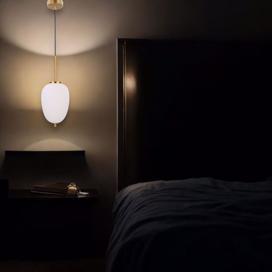 Lampada a sospensione oro per comodino per camera da letto