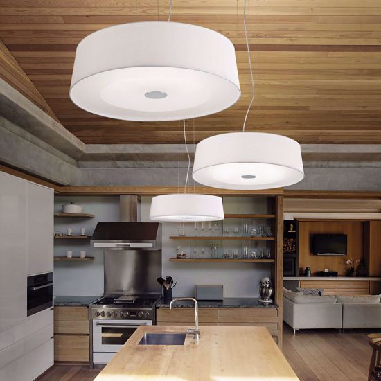 Hilton sp4 round ideal lux lampadario tondo 50cm bianco per cucina