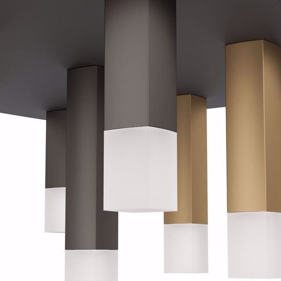 Plafoniera led design moderna oro marrone per salotto