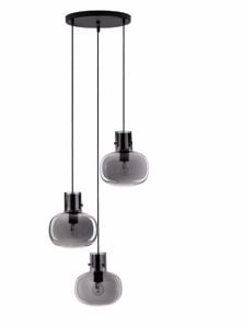 Lampadario per soggiorno moderno grappolo 3 luci vetr grigio