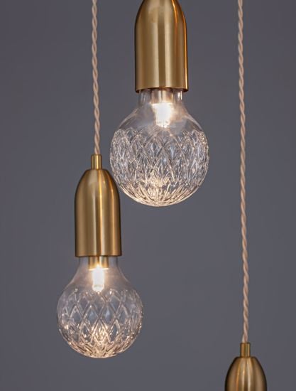 Lampadario da cucina 5 luci fili oro ottone classico