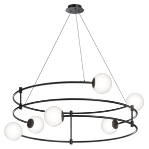 Lampadario design per soggiorno moderno nero circolare