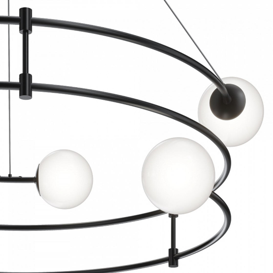 Lampadario design per soggiorno moderno nero circolare