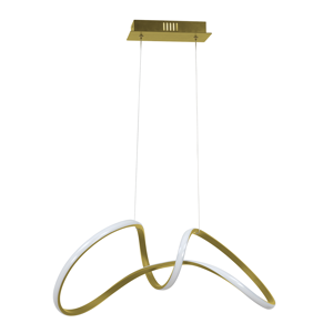 Lampadario design moderno fiocco oro led 48w 4000k per soggiorno