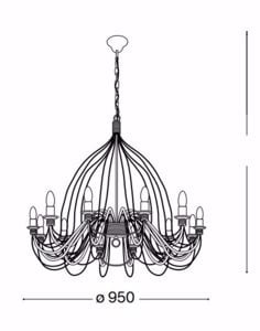 Ideal lux corte sp12 lampadario ruggine contemporaneo