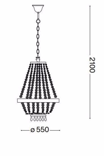 Caesar sp12 ideal lux lampadario classico dettagli oro cristalli pendenti