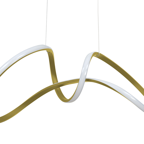 Lampadario design moderno fiocco oro led 48w 4000k per soggiorno