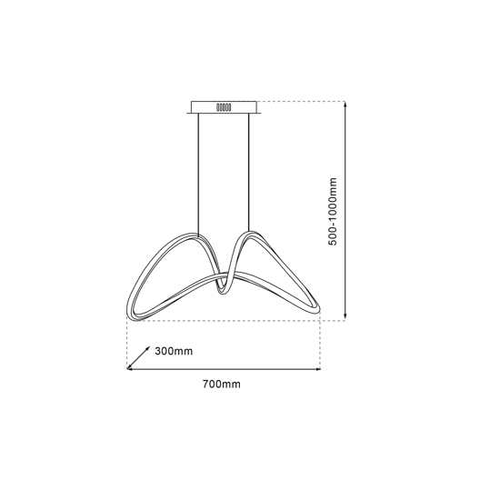 Lampadario design moderno fiocco oro led 48w 4000k per soggiorno