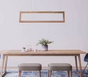 Lampadario di legno a sospensione per tavolo soggiorno