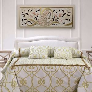 Capezzale classico maternita&apos; oro 155x65 quadro per camera da letto