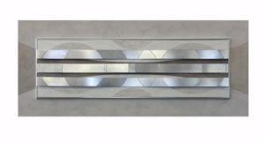 Quadro design moderno avorio argento 155x65 per salotto