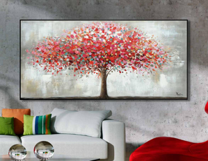 Quadro moderno albero dell&apos;armonia 160x80 dipinto su tela per soggiorno