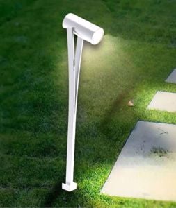 Lampione bianco moderno per esterno giardino led 10w