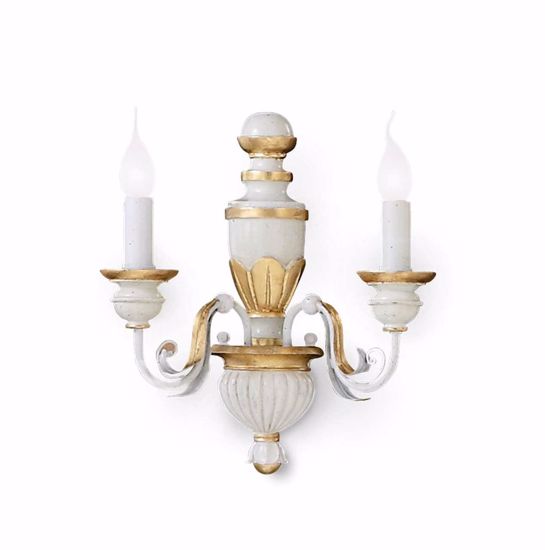 Ideal lux firenze ap2 applique classica due luci bianca e oro