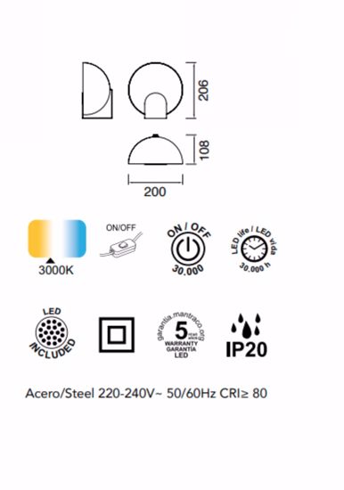 Lampada da tavolo design moderna oro led 5w 3000k